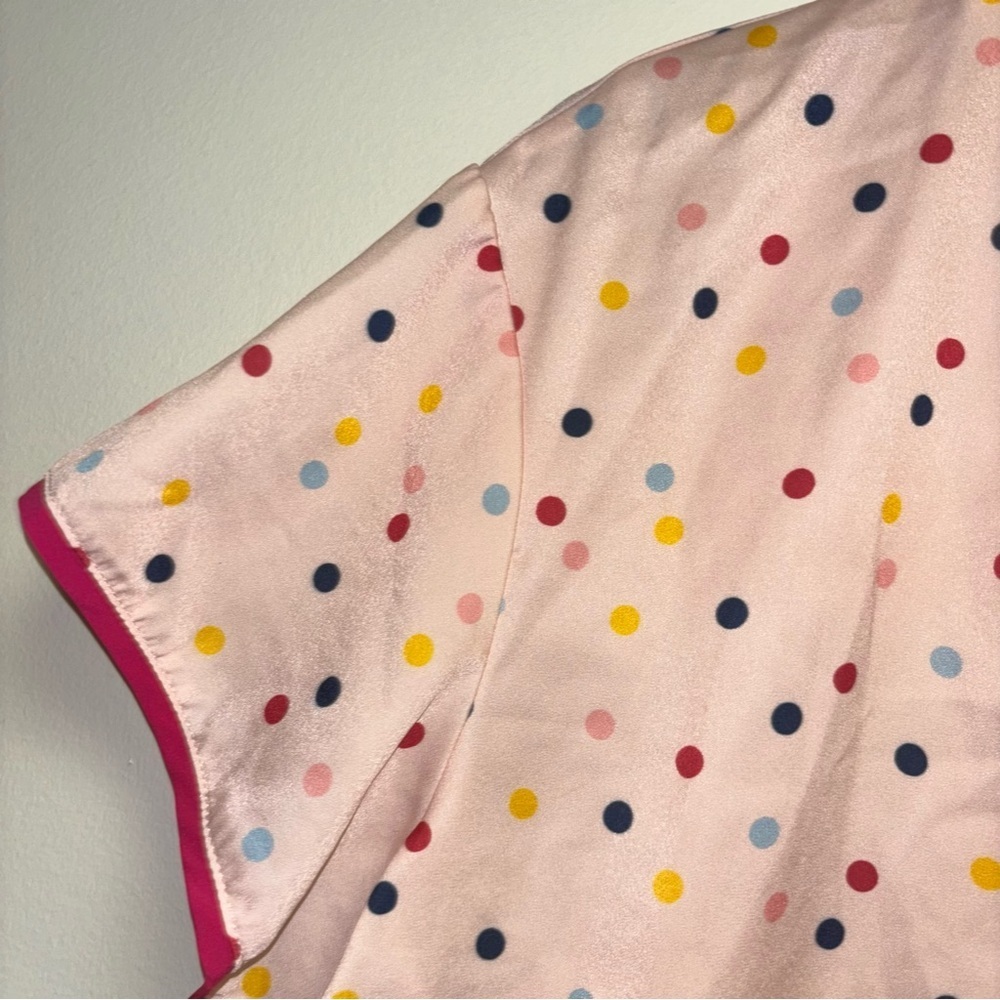 summersalt Pink Polka Dot Short Pajama Set with Multicolor Dots - Picture 4 of 14